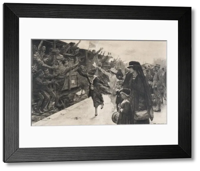 Framed Print : The first World war (1918). North American soldiers Framed Print : The first World war (1918). North American soldiers