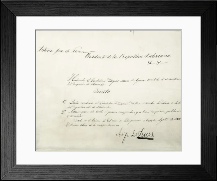 Framed Print : SUCRE, Antonio Jose (1795-1830). Venezuelan military Framed Print : SUCRE, Antonio Jose (1795-1830). Venezuelan military