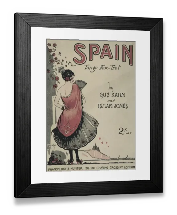 Framed Print : Poster Spain - Tango fox-trot by Gus Kahn Framed Print : Poster Spain - Tango fox-trot by Gus Kahn