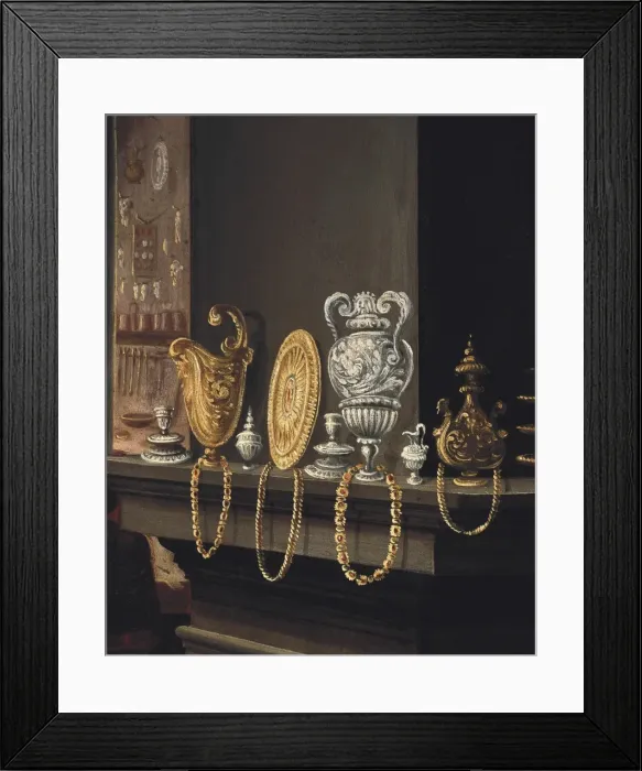 Framed Print : The goldsmith workshop. 1570. Right detail. Work Framed Print : The goldsmith workshop. 1570. Right detail. Work