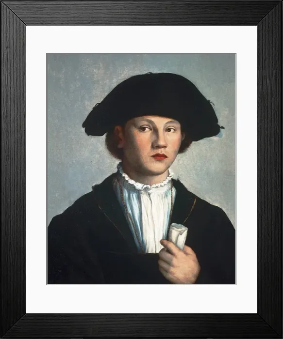 Framed Print : SCOREL, Jan van (1495-1562). Portrait of a young Framed Print : SCOREL, Jan van (1495-1562). Portrait of a young