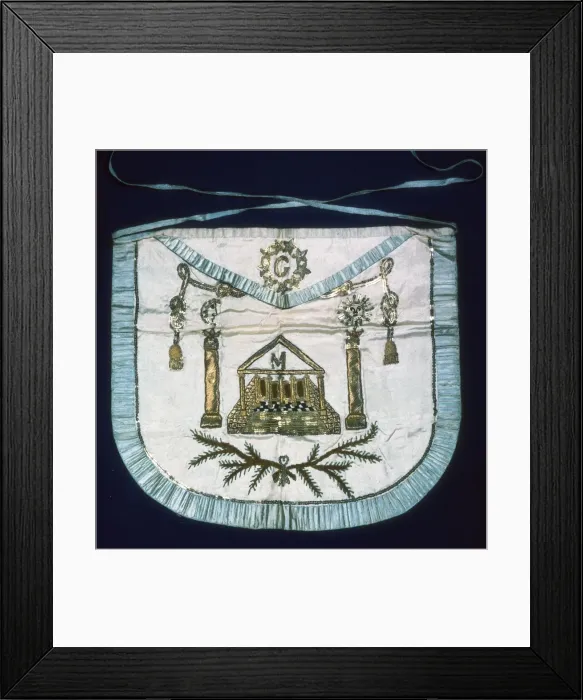 Framed Print : Apron of Master Mason, 19th c. Textiles. FRANCE Framed Print : Apron of Master Mason, 19th c. Textiles. FRANCE