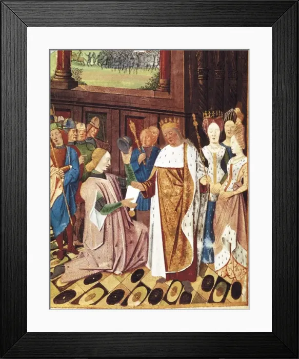 Framed Print : BUEIL, John V of (1406-1477). Charles VIII returned Framed Print : BUEIL, John V of (1406-1477). Charles VIII returned