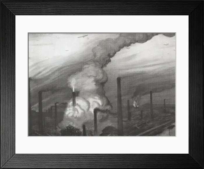 Framed Print : First World War (1915). German Ludwieshafen factory Framed Print : First World War (1915). German Ludwieshafen factory