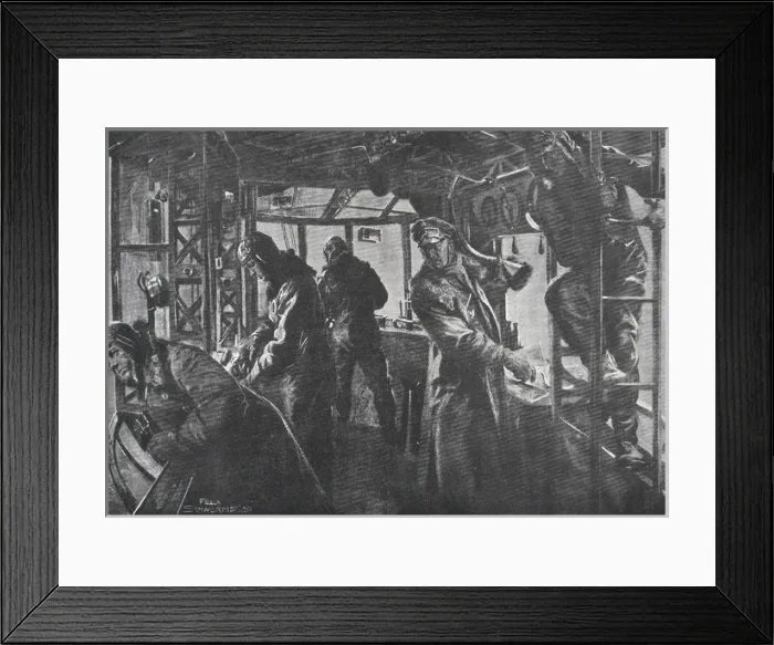 Framed Print : First World War (1917). Control position in a German Framed Print : First World War (1917). Control position in a German