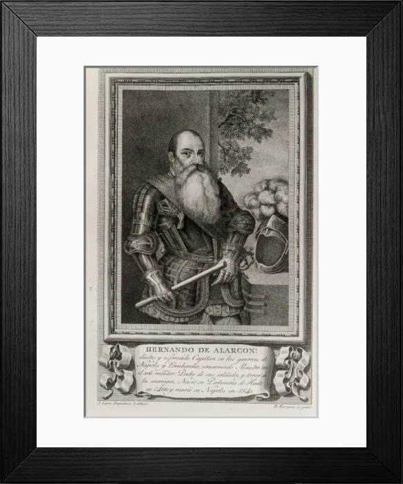Framed Print : ALARCӎ, Hernando de (1466 - 1540). Spanish military Framed Print : ALARCӎ, Hernando de (1466 - 1540). Spanish military