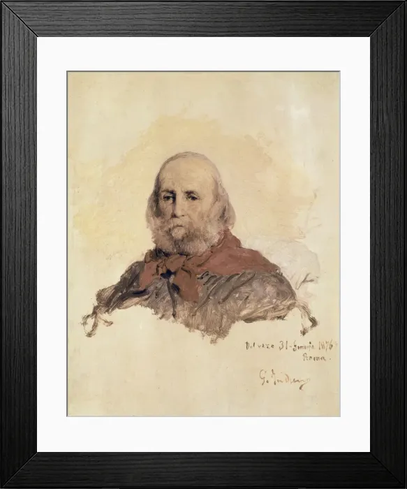 Framed Print : INDUNO, Girolamo (1825-1890). Portrait of Giuseppe Framed Print : INDUNO, Girolamo (1825-1890). Portrait of Giuseppe