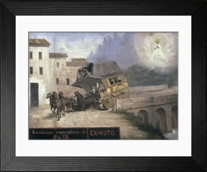 Framed Print : Stagecoach accident near Montserrat with the appearance Framed Print : Stagecoach accident near Montserrat with the appearance