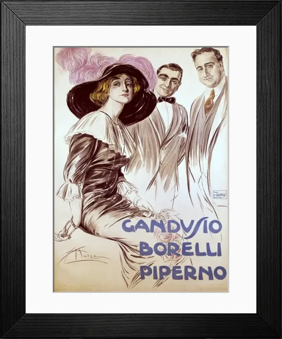Framed Print : Gandusio Borelli Pipernos theatre company. Poster Framed Print : Gandusio Borelli Pipernos theatre company. Poster