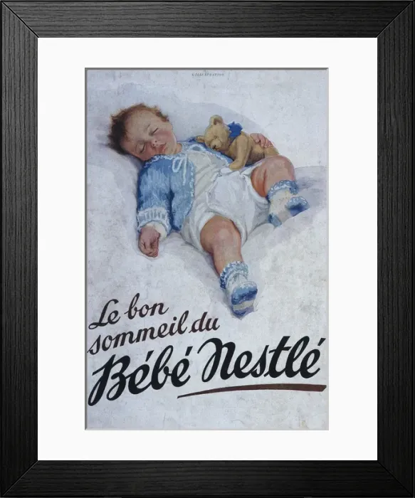 Framed Print : Nestle adversiting poster of childrens food (1931) Framed Print : Nestle adversiting poster of childrens food (1931)