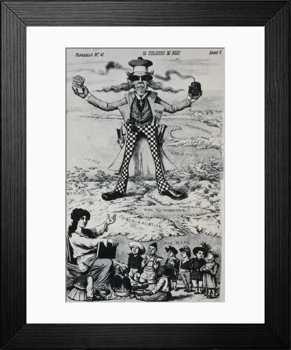 Framed Print : Il Colosso di Rodi. Allegory of the British Empire Framed Print : Il Colosso di Rodi. Allegory of the British Empire