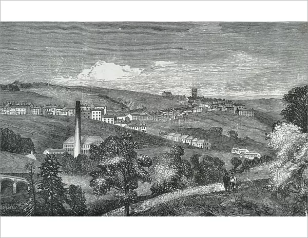 ENGLAND (19 century). Haworth Village. Engraving