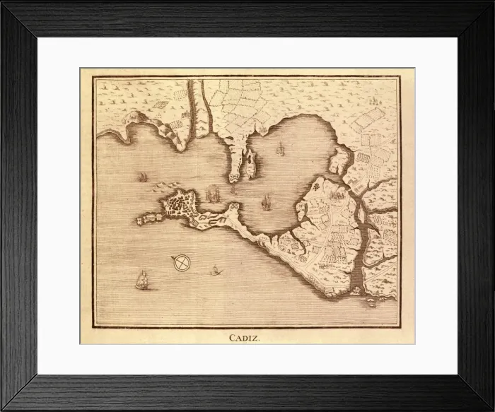 Framed Print : Tile of the 18th century with scene of boats in Framed Print : Tile of the 18th century with scene of boats in