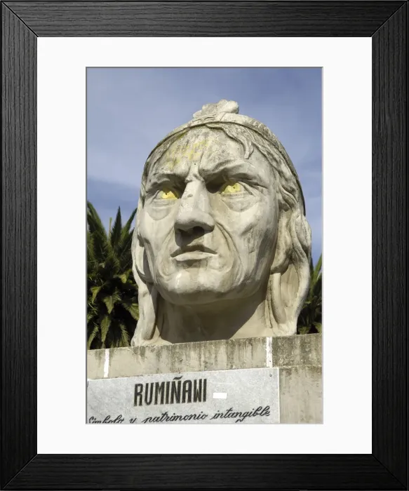 Framed Print : VALUE. ECUADOR. Otavalo. Bust of the Indian Rumi Framed Print : VALUE. ECUADOR. Otavalo. Bust of the Indian Rumi