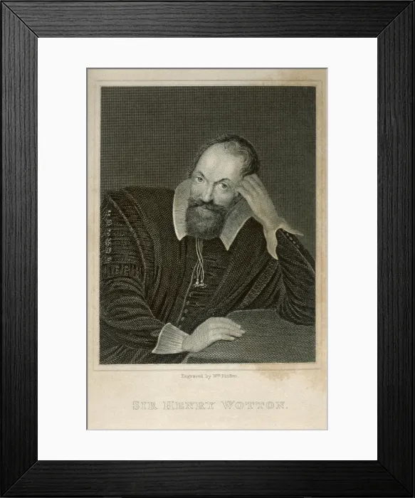 Framed Print : Wotton, Sir Henry (1568-1639). English author, diplomat Framed Print : Wotton, Sir Henry (1568-1639). English author, diplomat