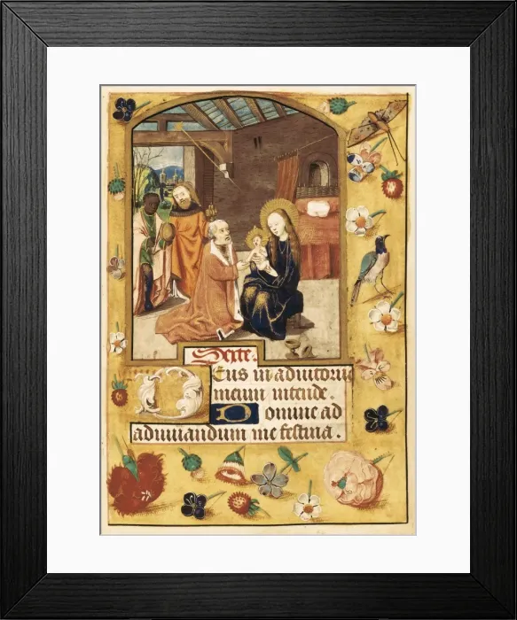 Framed Print : Book of Hours. 15th c. Epiphany scene. Work known Framed Print : Book of Hours. 15th c. Epiphany scene. Work known