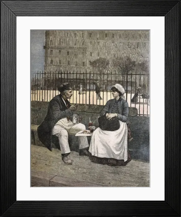 Framed Print : CAIN, Henri (1859 - 1937). The Workers Lunch Framed Print : CAIN, Henri (1859 - 1937). The Workers Lunch