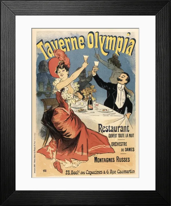 Framed Print : CHERET, Jules (1836-1932). Advertising of restaurant Framed Print : CHERET, Jules (1836-1932). Advertising of restaurant