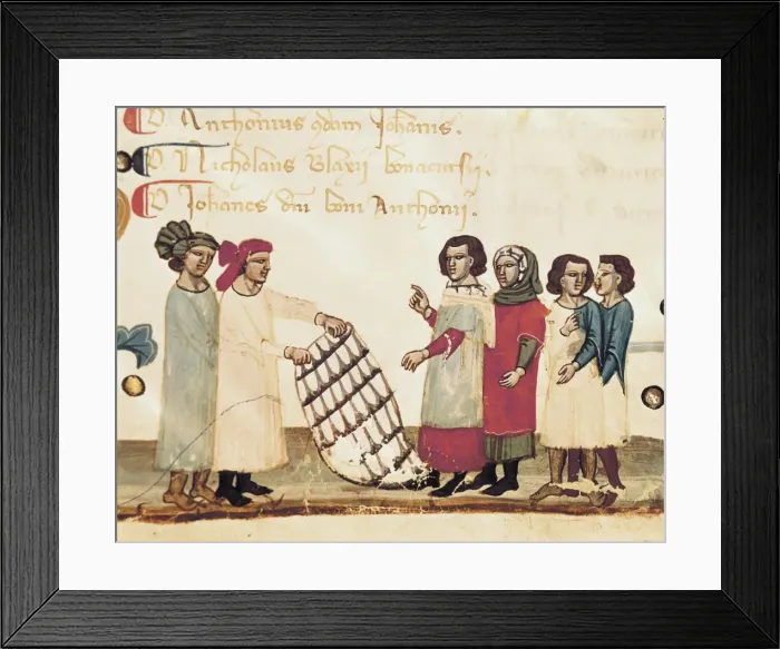 Framed Print : Textile Merchants. Illustration from the book of Framed Print : Textile Merchants. Illustration from the book of