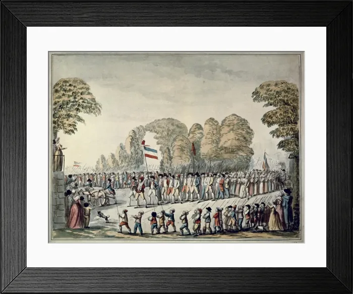 Framed Print : Revolutionary procession. Etienne Bericourt, ca Framed Print : Revolutionary procession. Etienne Bericourt, ca