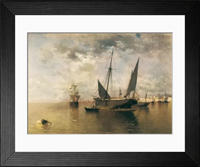 Framed Print : FLORIDO BERNILS, Enrique (1873 - 1929). The port Framed Print : FLORIDO BERNILS, Enrique (1873 - 1929). The port