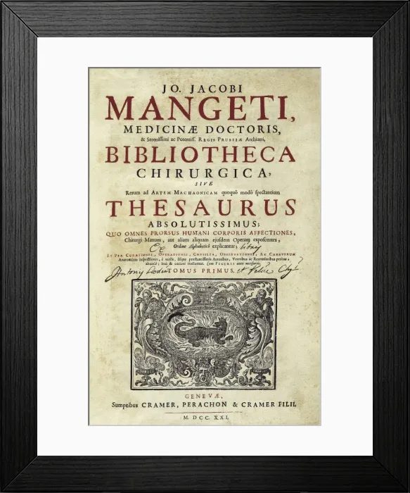 Framed Print : MANGET, Jean-Jacques (1652 - 1742). Bibliotheca Framed Print : MANGET, Jean-Jacques (1652 - 1742). Bibliotheca