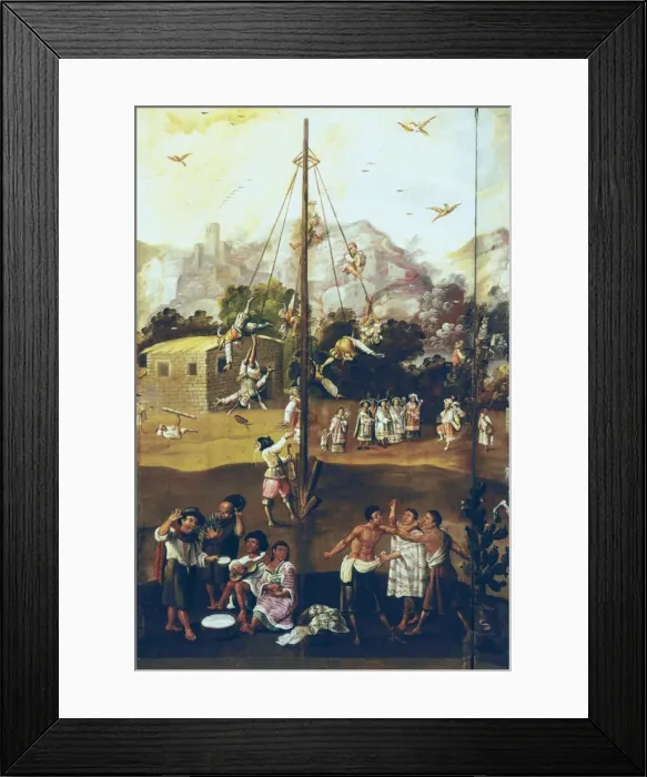 Framed Print : The Flying Pole. 2nd half 17 c. Viceroyalty of New Framed Print : The Flying Pole. 2nd half 17 c. Viceroyalty of New