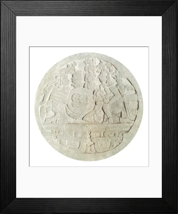 Framed Print : Scoreboards in volcanic tuff (diameter 73cm) intended