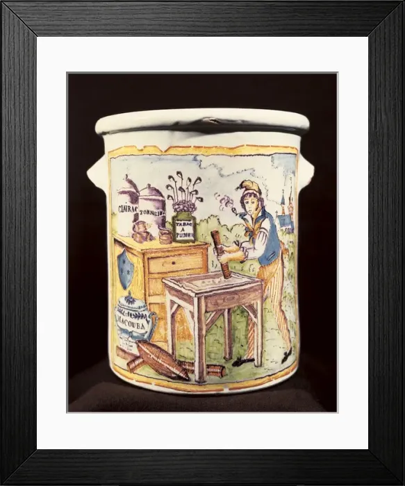 Framed Print : Glass for tobacco (18th c. ). Bordeaux ceramics Framed Print : Glass for tobacco (18th c. ). Bordeaux ceramics