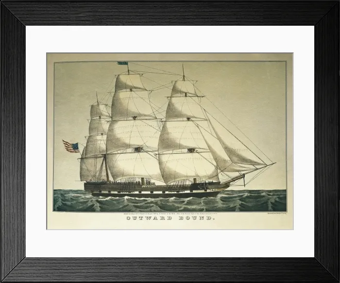 Framed Print : United States, 19th c. Outward Bound, clipper Framed Print : United States, 19th c. Outward Bound, clipper