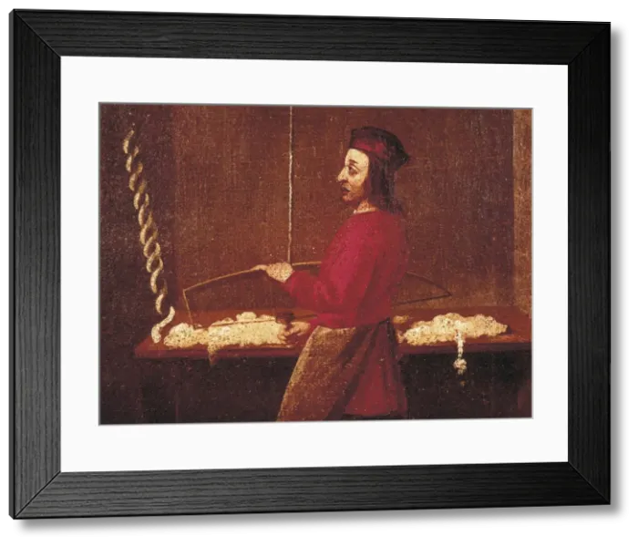 Framed Print : Cotton weaver, 17th c. Early Modern Era. Painting Framed Print : Cotton weaver, 17th c. Early Modern Era. Painting