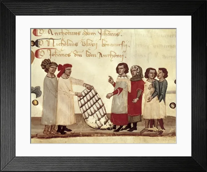Framed Print : Textile Merchants. Illustration from the book of Framed Print : Textile Merchants. Illustration from the book of