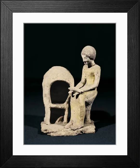 Framed Print : Figure of Woman next to an Oven. ca. 1550 BC - 1100 Framed Print : Figure of Woman next to an Oven. ca. 1550 BC - 1100