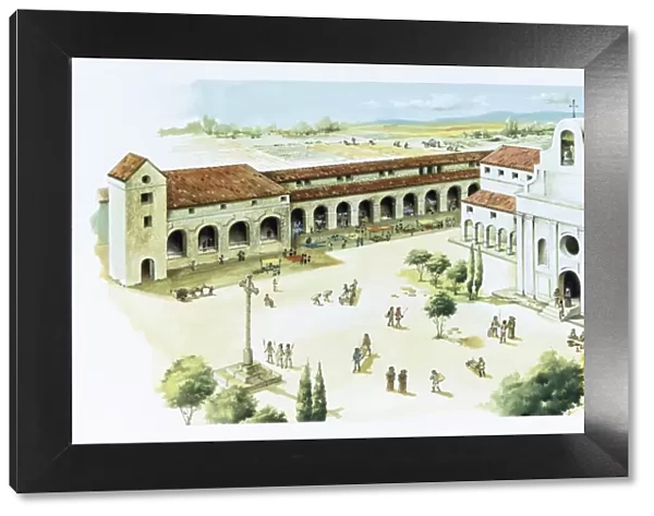 Reconstruction of a Spanish mission as those built