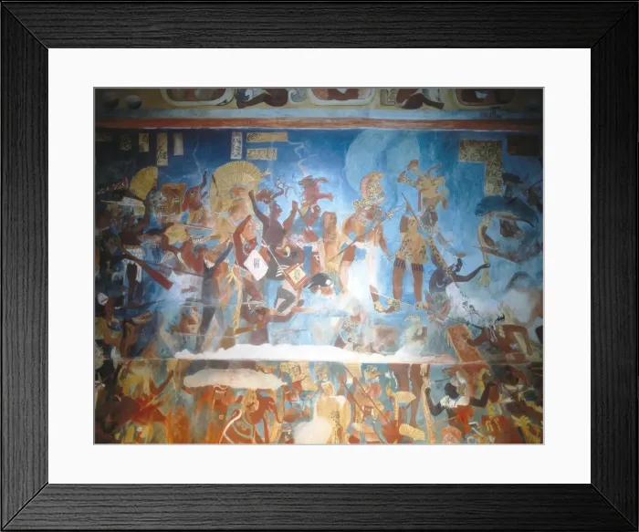 Framed Print : Replica of the Mayan wall paintings placed in Bonampak Framed Print : Replica of the Mayan wall paintings placed in Bonampak