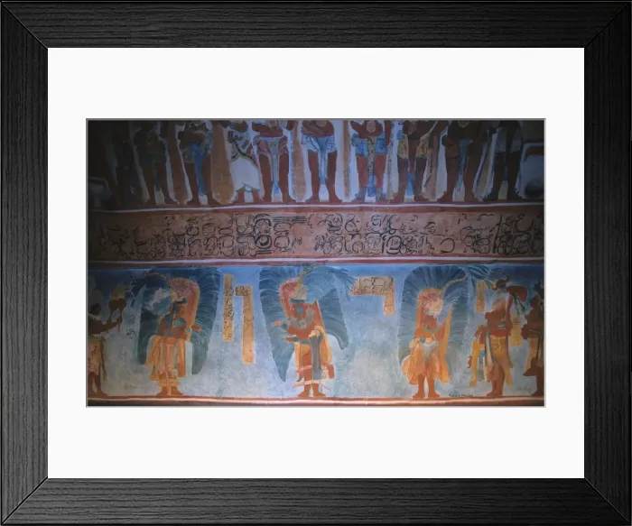 Framed Print : Replica of the Mayan wall paintings placed in Bonampak Framed Print : Replica of the Mayan wall paintings placed in Bonampak