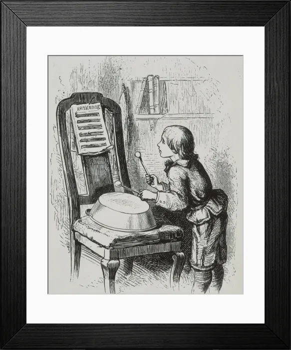 Framed Print : A child pretending he is a musician. Illustration Framed Print : A child pretending he is a musician. Illustration