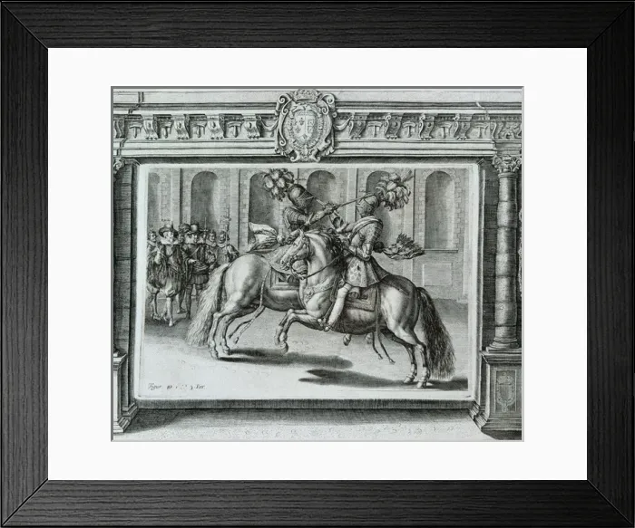 Framed Print : Scene of a tournament. 17th century. Engraving Framed Print : Scene of a tournament. 17th century. Engraving