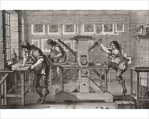 Printing. Printmaker of etching. 1641. Engraving