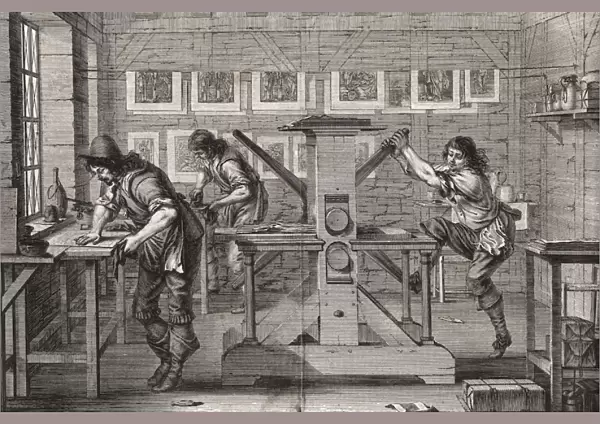 Printing. Printmaker of etching. 1641. Engraving