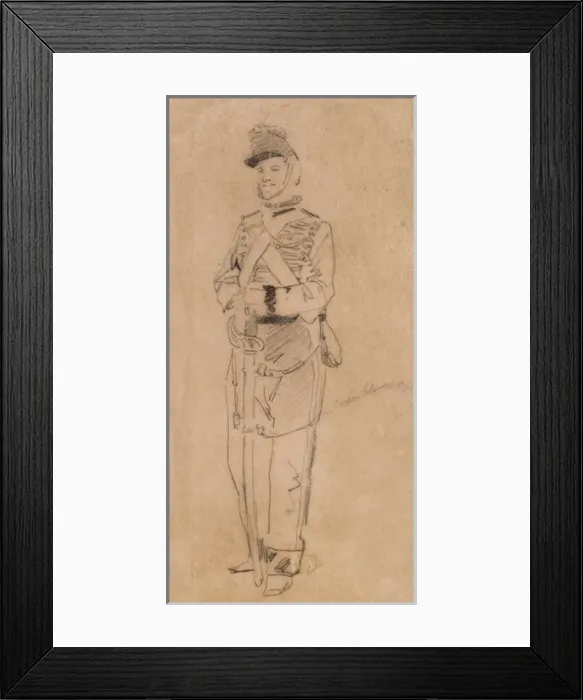 Framed Print : FORTUNY I MARSAL, Mariano (1838-1874). Trooper saber Framed Print : FORTUNY I MARSAL, Mariano (1838-1874). Trooper saber