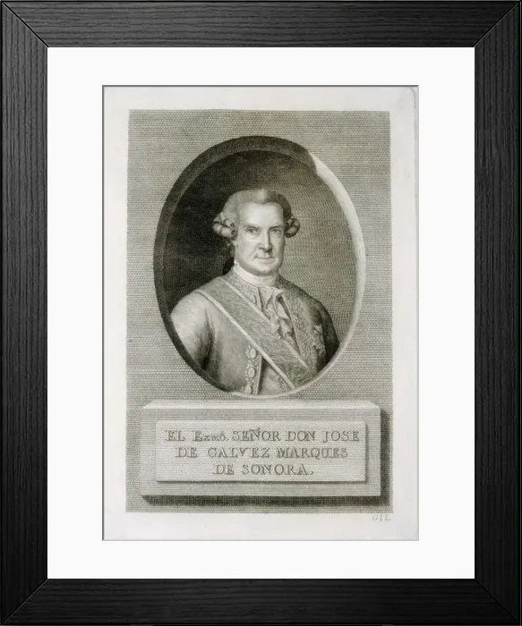 Framed Print : GALVEZ Y GALLARDO, Jose (1720-1787). Spanish Framed Print : GALVEZ Y GALLARDO, Jose (1720-1787). Spanish
