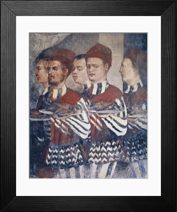 Framed Print : FOGOLINO, Marcello (1483-1553). Courtiers at Malpaga Framed Print : FOGOLINO, Marcello (1483-1553). Courtiers at Malpaga