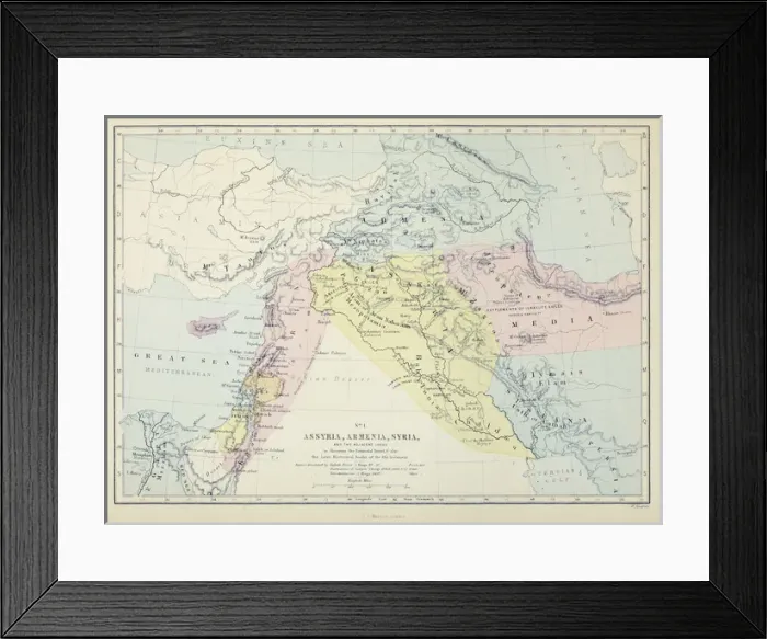 Framed Print : Map. Date: circa late 19th century Framed Print : Map. Date: circa late 19th century