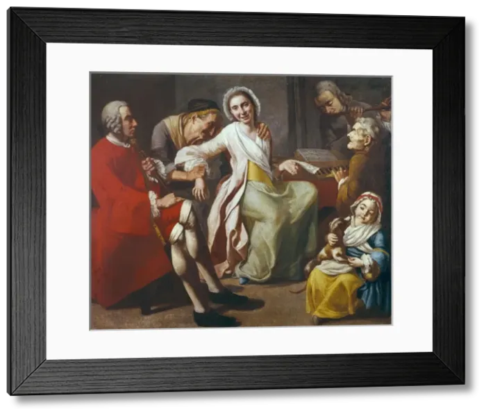 Framed Print : TRAVERSI, Gaspare (1722-1770). The Concert. ca Framed Print : TRAVERSI, Gaspare (1722-1770). The Concert. ca