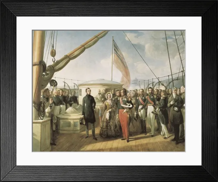 Framed Print : BIARD, Fran篩s Auguste (1799-1882). Meeting between Framed Print : BIARD, Fran篩s Auguste (1799-1882). Meeting between