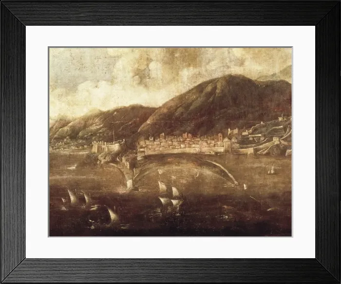 Framed Print : View of Savona from the sea in 15th c. Detail. Italian Framed Print : View of Savona from the sea in 15th c. Detail. Italian