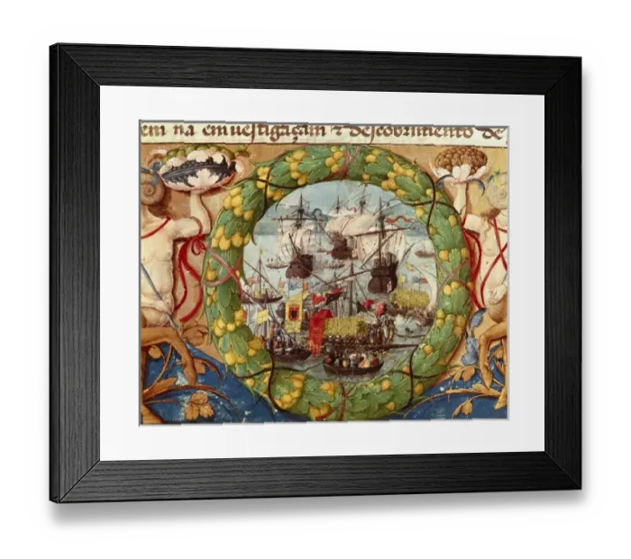 Framed Print : Festival of Portuguese Fleet. illustration Framed Print : Festival of Portuguese Fleet. illustration