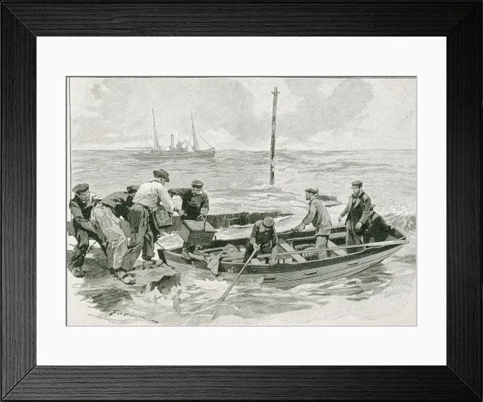 Framed Print : The provisioning of a lighthouse in Brittany. Image Framed Print : The provisioning of a lighthouse in Brittany. Image