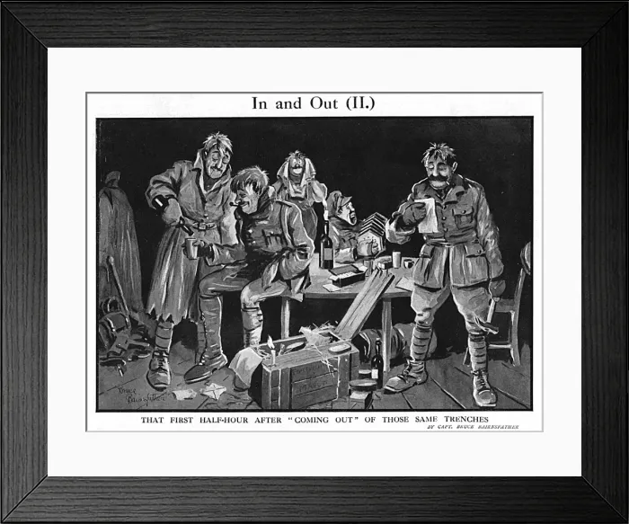 Framed Print : In and Out (II. ), by Bairnsfather Framed Print : In and Out (II. ), by Bairnsfather
